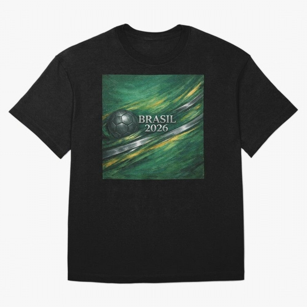 Brazil World Cup 2026 Concept Oversized T-Shirt Celebrate the FIFA World Cup 2026 USA Canada Mexico Journey through Messi, Neymar and Mbappe Highlights, Argentina, France and Brazil Pride, Fan Favorite Moments, National Team Passion, Big Match