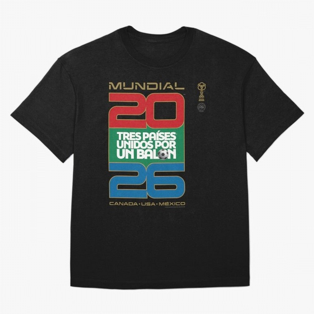 Mundial 26 Three Nations United By A Soccer Ball. Unidos Por Un Baln - World Cup Oversized T-Shirt Bring Global Tournament Vibes to Match Day Hype around FIFA World Cup 2026 Group Stage, Cristiano Ronaldo, Haaland and CR7, Argentina, France and