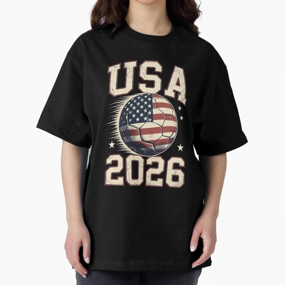 USA 2026 World Cup Soccer Oversized T-Shirt Feel the Heartbeat of the FIFA World Cup 2026 Group Stage Journey through Messi and Cristiano Ronaldo Highlights, Argentina Pride, Football Passion, Legendary Performances, Festival Vibes and Supporter