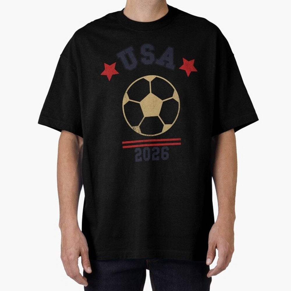 USA Soccer Fan 2026 Jersey Style Design Oversized T-Shirt Celebrate the Magic of FIFA World Cup 2026 Spirit, with England, France and Netherlands, Cristiano Ronaldo, Haaland and CR7, Stadium Memories, Football Loyalty, International Chants and