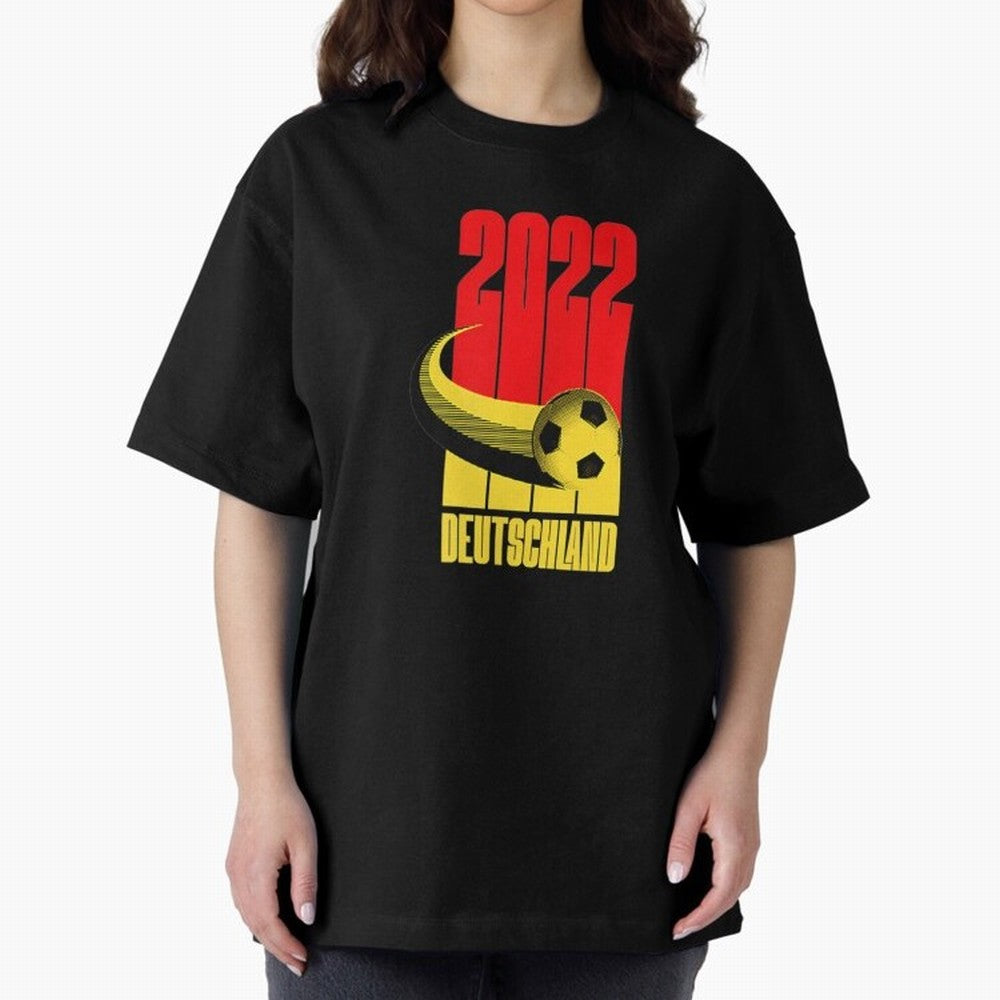 Germany 2022 Football Soccer Graphic Deutschland Oversized T-Shirt Make Every Kick Count in Global Football Passion for FIFA World Cup 2026 Group Stage, Made for Messi and Cristiano Ronaldo, England, France and Netherlands, Fan Favorite Moments,