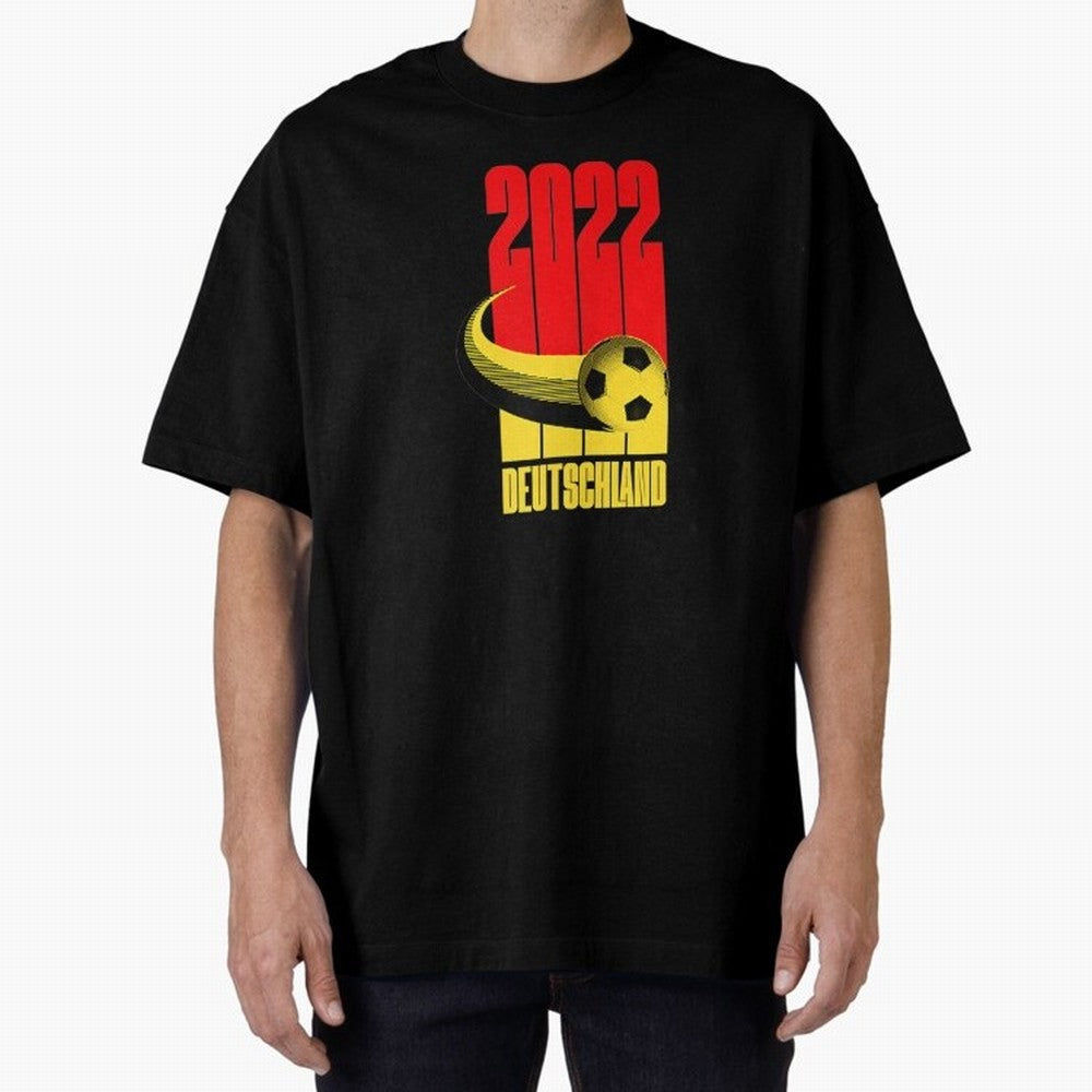 Germany 2022 Football Soccer Graphic Deutschland Oversized T-Shirt Make Every Kick Count in Global Football Passion for FIFA World Cup 2026 Group Stage, Made for Messi and Cristiano Ronaldo, England, France and Netherlands, Fan Favorite Moments,