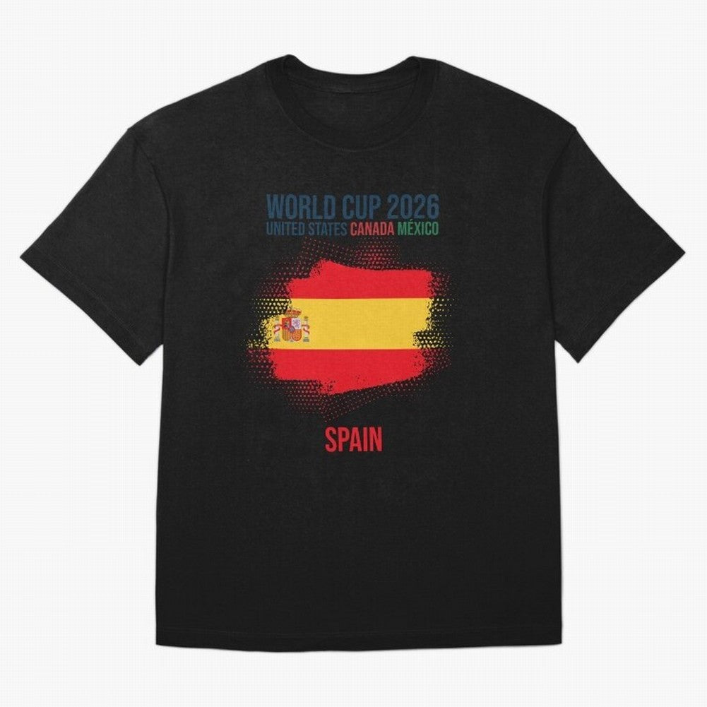 SPAIN WORLD CUP 2026 Oversized T-Shirt Bring Trophy Dreams to the FIFA World Cup 2026 Journey through Neymar Highlights, Brazil Pride, Classic Soccer Heritage, Championship Pressure, Fan Loyalty and International Pride; Great for Watch Parties,