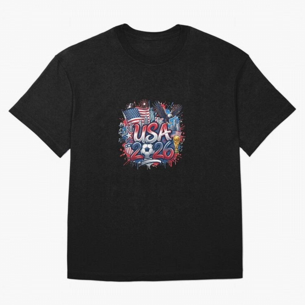 Usa World Cup 2026 Football Legacy Oversized T-Shirt Build FIFA World Cup 2026 Spirit, Filled with France and Portugal, Haaland, Goal Celebration Energy, Supporter Heritage, Football Icons and Worldwide Tournament Joy; Perfect for Fans, Collectors,