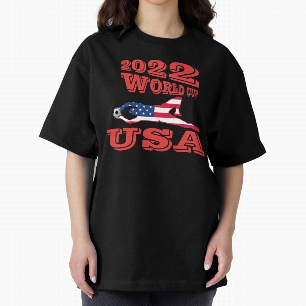USA, Qatar World Cup 2022 Oversized T-Shirt Celebrate National Team Dreams in Global Football Passion for FIFA World Cup 2026, Driven by Neymar, Haaland and Cristiano Ronaldo, Argentina and Brazil, Tournament Hype, Historic Matchups, Family Viewing
