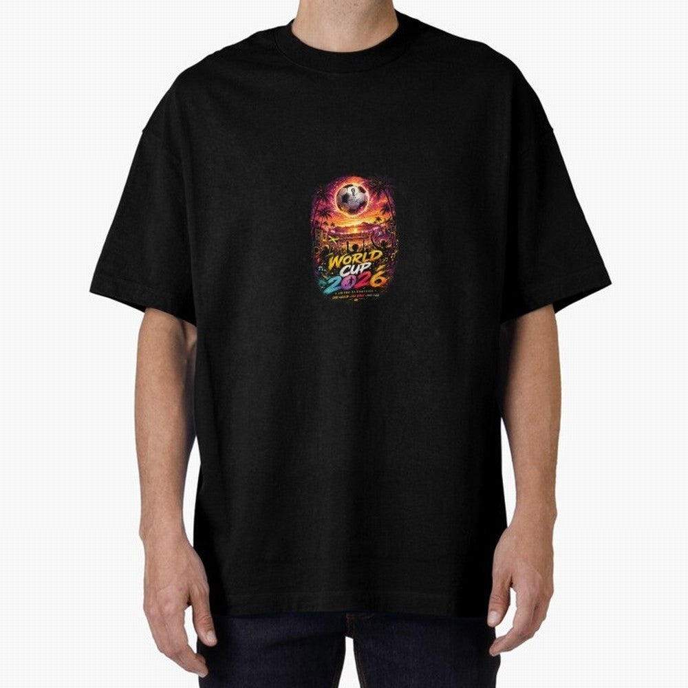 Copy of World Cup 2026 ¨C United Passion ?? | Neon Football Design Oversized T-Shirt Create the FIFA World Cup 2026 Journey through Haaland Highlights, England and Germany Pride, Soccer Culture, Superstar Moments, National Team Dreams and