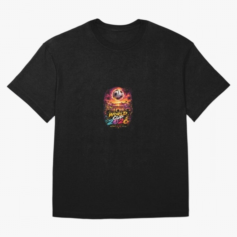 Copy of World Cup 2026 ¨C United Passion ?? | Neon Football Design Oversized T-Shirt Create the FIFA World Cup 2026 Journey through Haaland Highlights, England and Germany Pride, Soccer Culture, Superstar Moments, National Team Dreams and