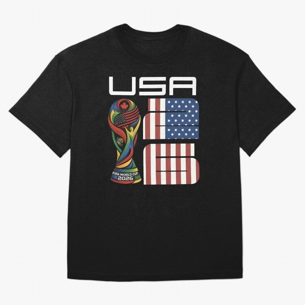 USA World Cup 2026 Host Nation Soccer Design Oversized T-Shirt Enjoy the Biggest Football Party of FIFA World Cup 2026 USA Canada Mexico Spirit, Driven by Argentina, France and Brazil, CR7 and Messi, Worldwide Fan Energy, Dramatic Goals, Stadium