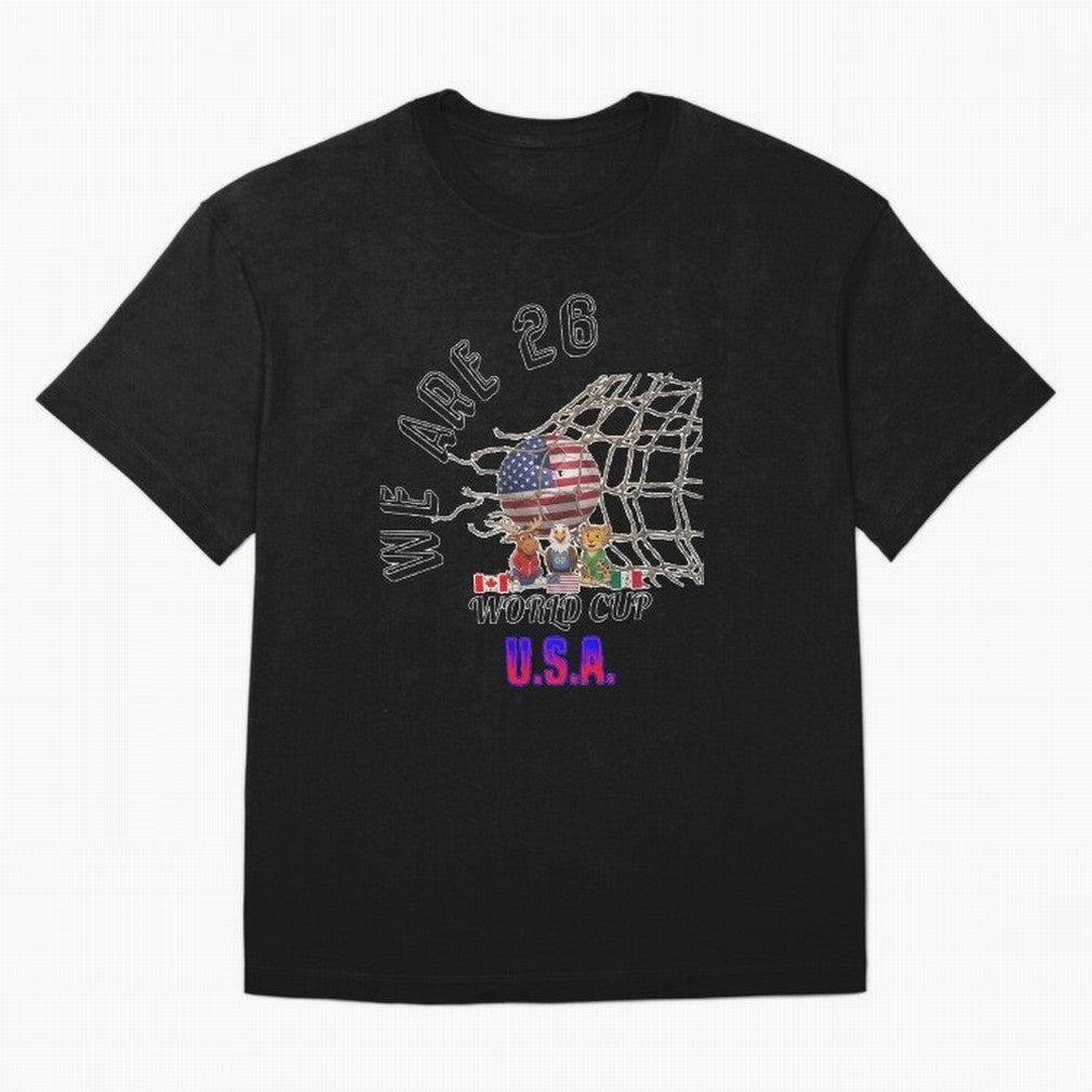 World cup 26 - USA Oversized T-Shirt Show Love for Legendary Goals in Global Football Passion for FIFA World Cup 2026 USA Canada Mexico, Centered on CR7, France, Vintage Soccer Flavor, Modern Football Stars, National Flags and Final Night Emotion;