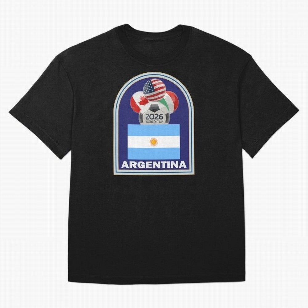 Argentina 2026 Soccer T-shirt Oversized T-Shirt Celebrate National Team Dreams in FIFA World Cup 2026 USA Canada Mexico Spirit, Featuring England, Messi, Championship Spirit, Famous Goals, Roaring Crowds and International Football Unity; Perfect