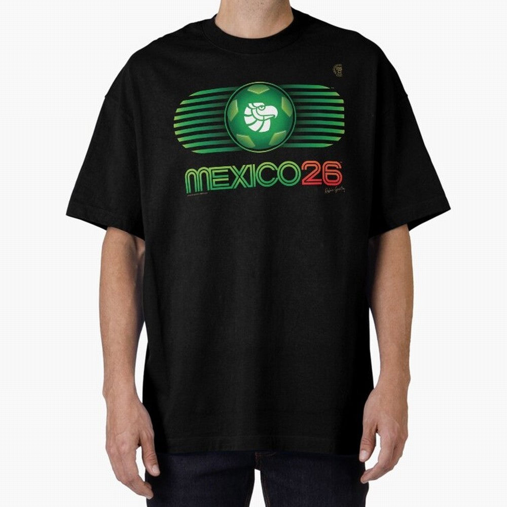 Mexico 26 World Cup Retro Logo. Autographed Oversized T-Shirt Live for the Drama of Global Football Passion for FIFA World Cup 2026 Group Stage, Capturing Neymar, Netherlands, Worldwide Fan Energy, Dramatic Goals, Stadium Lights and Championship
