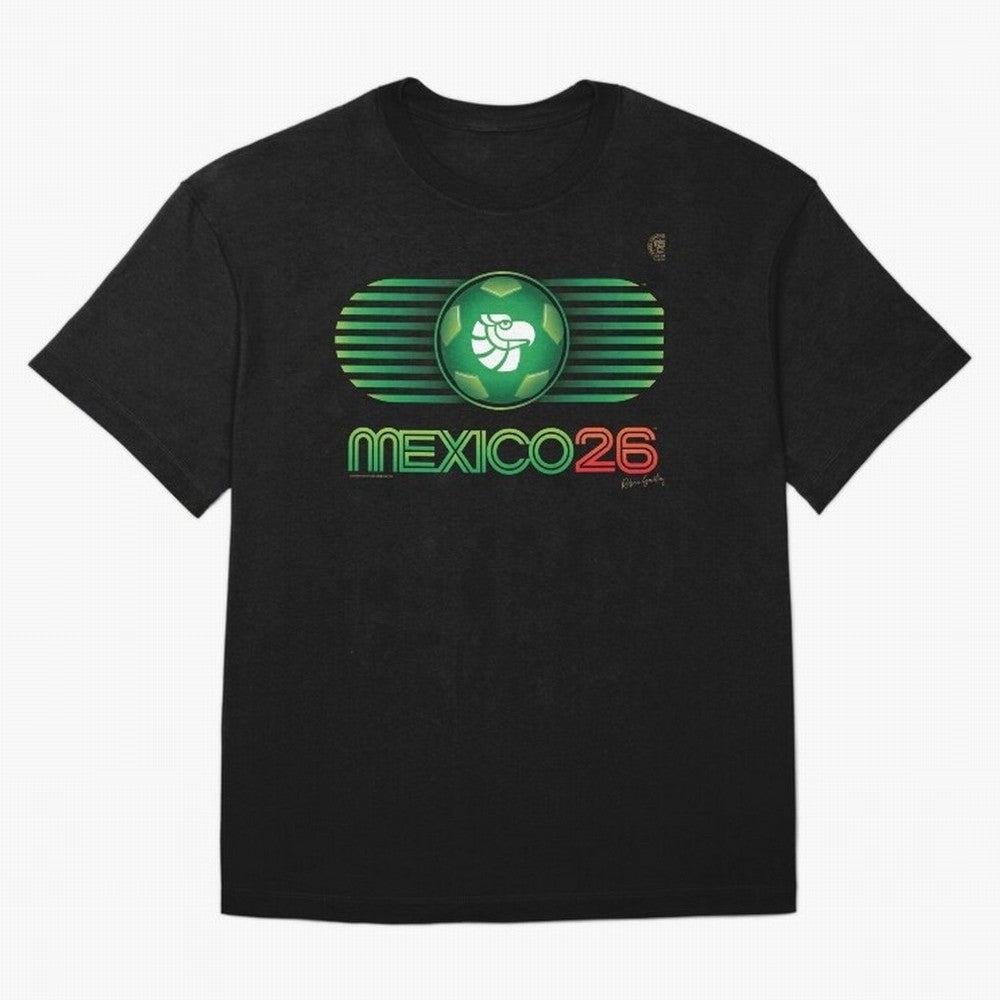 Mexico 26 World Cup Retro Logo. Autographed Oversized T-Shirt Live for the Drama of Global Football Passion for FIFA World Cup 2026 Group Stage, Capturing Neymar, Netherlands, Worldwide Fan Energy, Dramatic Goals, Stadium Lights and Championship
