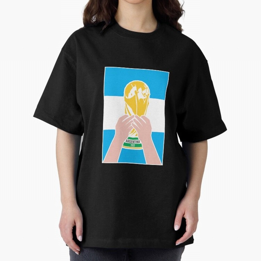 Champion Argentina 2022 Oversized T-Shirt Bring Bold Fan Energy to Match Day Hype around FIFA World Cup 2026 USA Canada Mexico, Neymar, England, Classic Soccer Heritage, Championship Pressure, Fan Loyalty and International Pride; Perfect for
