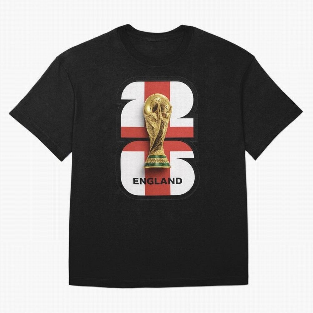 England Football World Cup 2026 - Three Lions Gold Trophy Edition Oversized T-Shirt Show Support during Match Day Hype around FIFA World Cup 2026 Group Stage, Messi, CR7 and Mbappe, Portugal, Match Day Excitement, Supporter Culture, Golden Goals