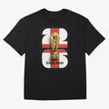 England Football World Cup 2026 - Three Lions Gold Trophy Edition Oversized T-Shirt Show Support during Match Day Hype around FIFA World Cup 2026 Group Stage, Messi, CR7 and Mbappe, Portugal, Match Day Excitement, Supporter Culture, Golden Goals