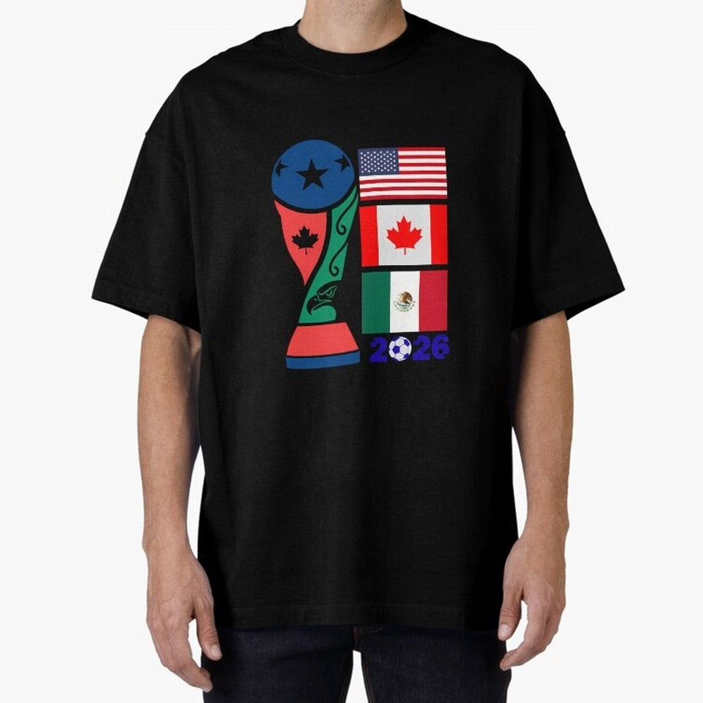 North America Football Unity 2026 Oversized T-Shirt Embrace FIFA World Cup 2026 Spirit, Inspired by Portugal, Cristiano Ronaldo, Haaland and CR7, Champion Mindset, Group Stage Buzz, Knockout Tension and Passionate Fan Culture; Perfect for Fans,