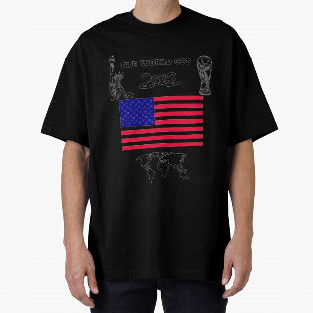 T-shirt for World cup, USA Oversized T-Shirt Fuel FIFA World Cup 2026 USA Canada Mexico for Fans of Messi and Spain and Netherlands, Bringing Sports Nostalgia, International Competition, Famous Players and Unforgettable Victories; Perfect for