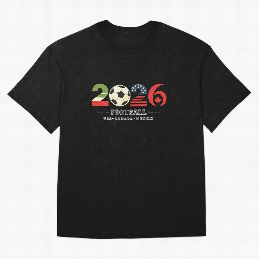 Football 2026 USA Canada Mexico Oversized T-Shirt Bring World Football Passion into FIFA World Cup 2026 Group Stage for Fans of Messi, CR7 and Mbappe and Argentina, Bringing Soccer Culture, Superstar Moments, National Team Dreams and Competitive