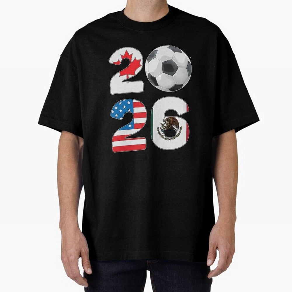 2026 North America Football Massive Event Soccer Ball Oversized T-Shirt Join Supporters Worldwide for FIFA World Cup 2026 Group Stage for Fans of Neymar, Haaland and Cristiano Ronaldo and Argentina, Bringing Soccer Culture, Superstar Moments,