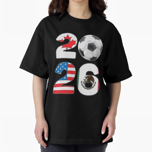 2026 North America Football Massive Event Soccer Ball Oversized T-Shirt Join Supporters Worldwide for FIFA World Cup 2026 Group Stage for Fans of Neymar, Haaland and Cristiano Ronaldo and Argentina, Bringing Soccer Culture, Superstar Moments,