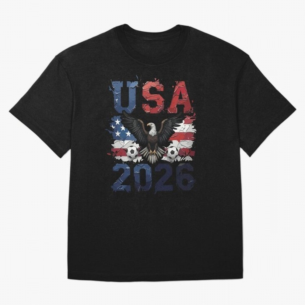 USA 2026 Soccer Eagle - World Cup Football Oversized T-Shirt Bring Champion Energy into FIFA World Cup 2026 Group Stage Spirit, Celebrating England, CR7 and Messi, Match Day Excitement, Supporter Culture, Golden Goals and Global Football Passion;