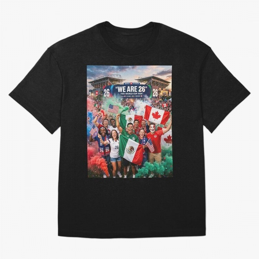 2026 World Cup Fans Celebrate Oversized T-Shirt Honor Champions and Dreams in the FIFA World Cup 2026 USA Canada Mexico Journey through Messi and Cristiano Ronaldo Highlights, Spain and Netherlands Pride, Champion Mindset, Group Stage Buzz,