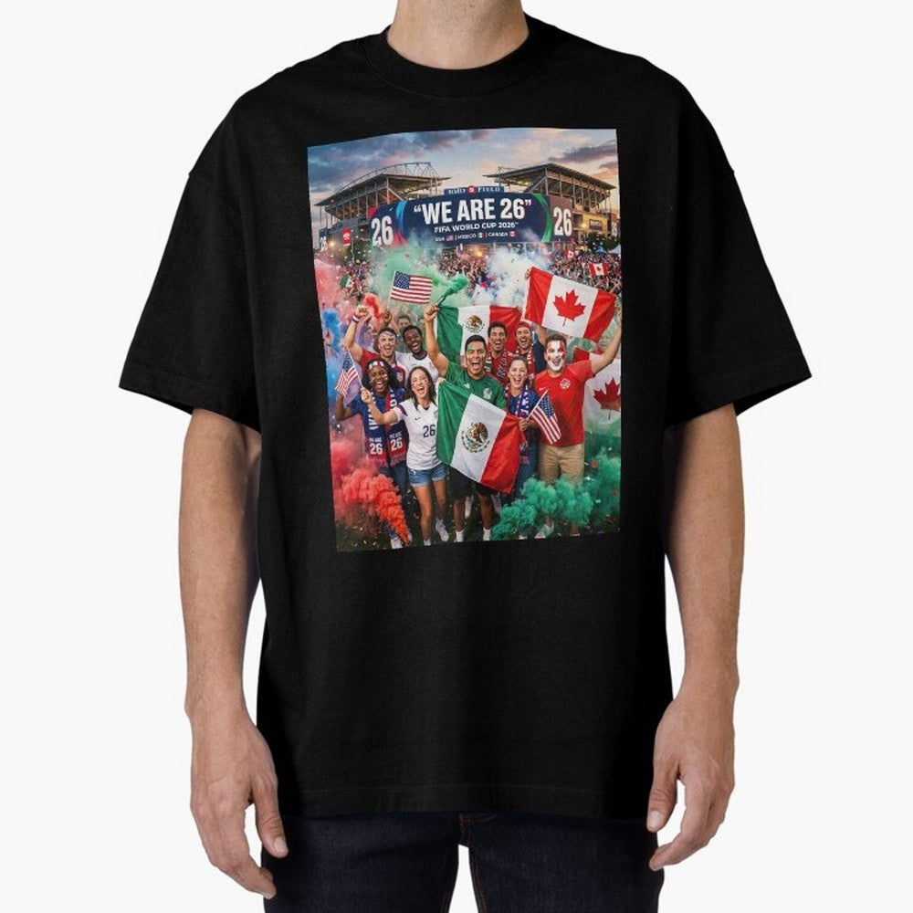 2026 World Cup Fans Celebrate Oversized T-Shirt Honor Champions and Dreams in the FIFA World Cup 2026 USA Canada Mexico Journey through Messi and Cristiano Ronaldo Highlights, Spain and Netherlands Pride, Champion Mindset, Group Stage Buzz,