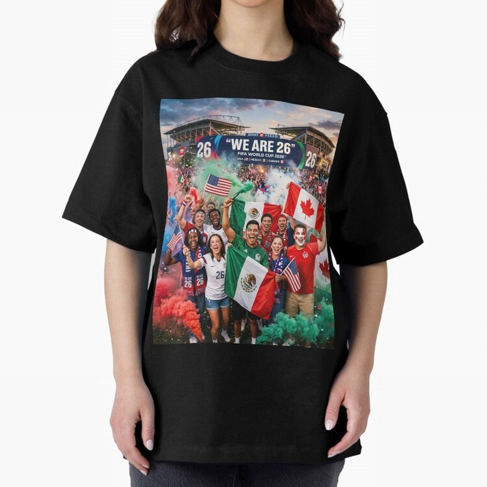 2026 World Cup Fans Celebrate Oversized T-Shirt Honor Champions and Dreams in the FIFA World Cup 2026 USA Canada Mexico Journey through Messi and Cristiano Ronaldo Highlights, Spain and Netherlands Pride, Champion Mindset, Group Stage Buzz,