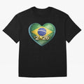 Brazil 2026 World Football Heart Flag Designs Oversized T-Shirt Capture FIFA World Cup 2026 Spirit, Centered on Portugal, Haaland and Mbappe, Football History, Final Match Energy, Crowd Noise and Once in a Lifetime Moments; Created for Match Day