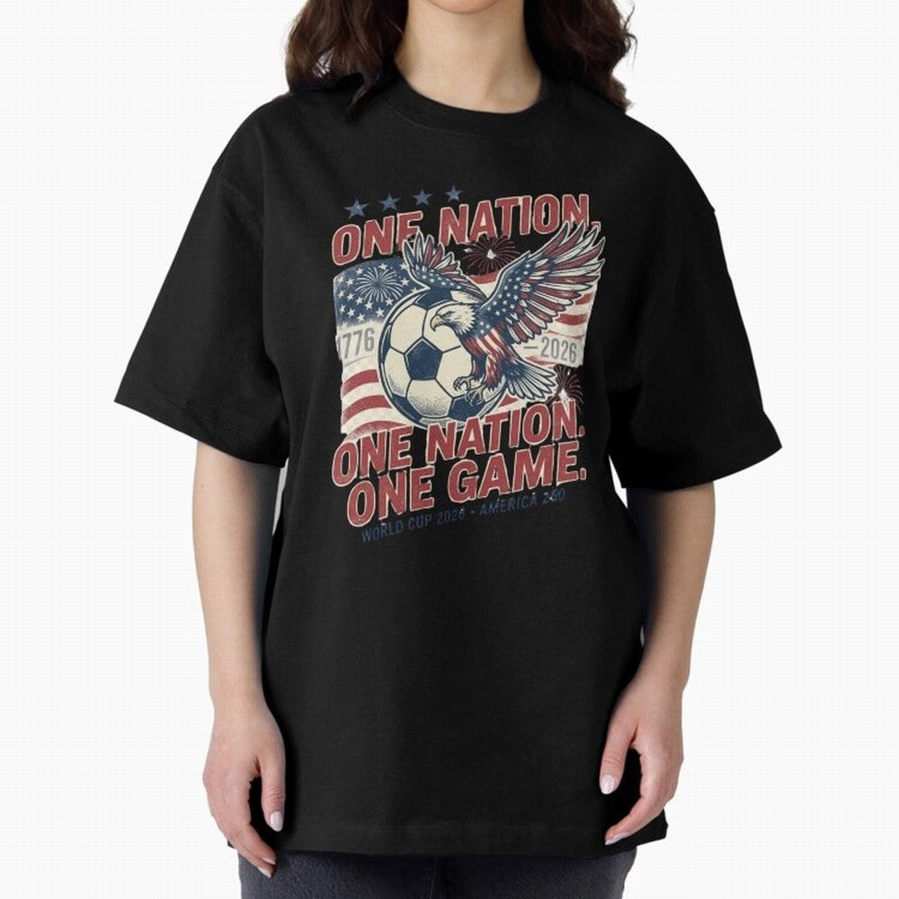 One Nation One Game World Cup 2026 Oversized T-Shirt Bring Global Tournament Vibes to FIFA World Cup 2026 USA Canada Mexico Spirit, Celebrating Netherlands, Mbappe and Neymar, Football History, Final Match Energy, Crowd Noise and Once in a Lifetime