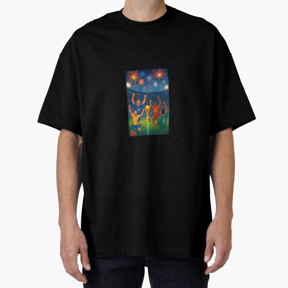 World Cup Oversized T-Shirt Honor the FIFA World Cup 2026 Journey through Haaland Highlights, England, France and Netherlands Pride, Football Passion, Legendary Performances, Festival Vibes and Supporter Community; Ideal for Passionate Fans Who