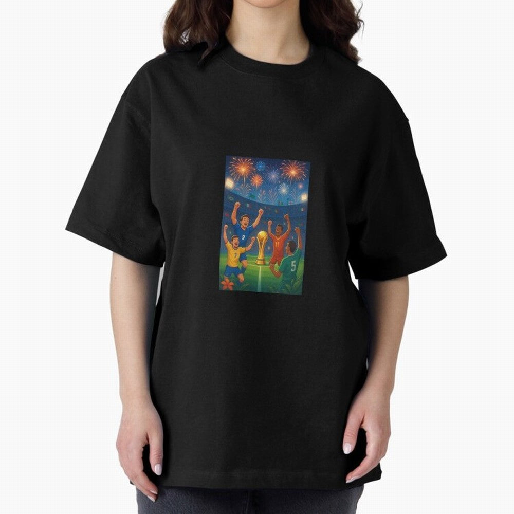 World Cup Oversized T-Shirt Honor the FIFA World Cup 2026 Journey through Haaland Highlights, England, France and Netherlands Pride, Football Passion, Legendary Performances, Festival Vibes and Supporter Community; Ideal for Passionate Fans Who
