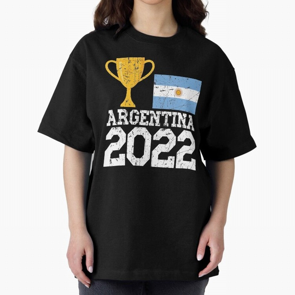 Argentina World Cup Soccer Football 2022, Argentina Soccer Jersey Argentinian Football, Argentina, Argentinian, Qatar World Cup 2022 Oversized T-Shirt Celebrate Fan Culture around Match Day Hype around FIFA World Cup 2026, Mbappe, England, France