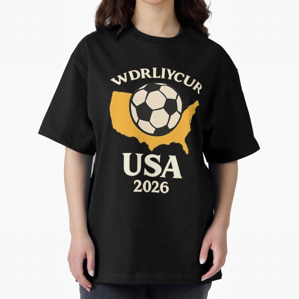 World Cup 2026 USA Soccer Fan T-Shirt Oversized T-Shirt Bring Stadium Energy to FIFA World Cup 2026 Inspired by Neymar, Haaland and Cristiano Ronaldo, England, France and Netherlands Energy, Champion Mindset, Group Stage Buzz, Knockout Tension and