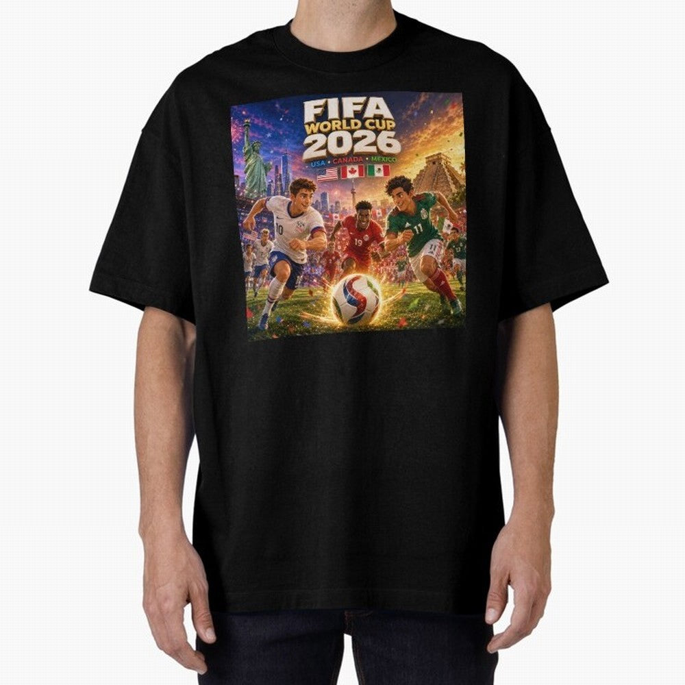 North America Football Festival 2026 #football 2026 Oversized T-Shirt Follow Every Goal of Match Day Hype around FIFA World Cup 2026 Group Stage, CR7, Spain, Game Day Rituals, Football Legends, Country Pride and the Road to the Final; Perfect for
