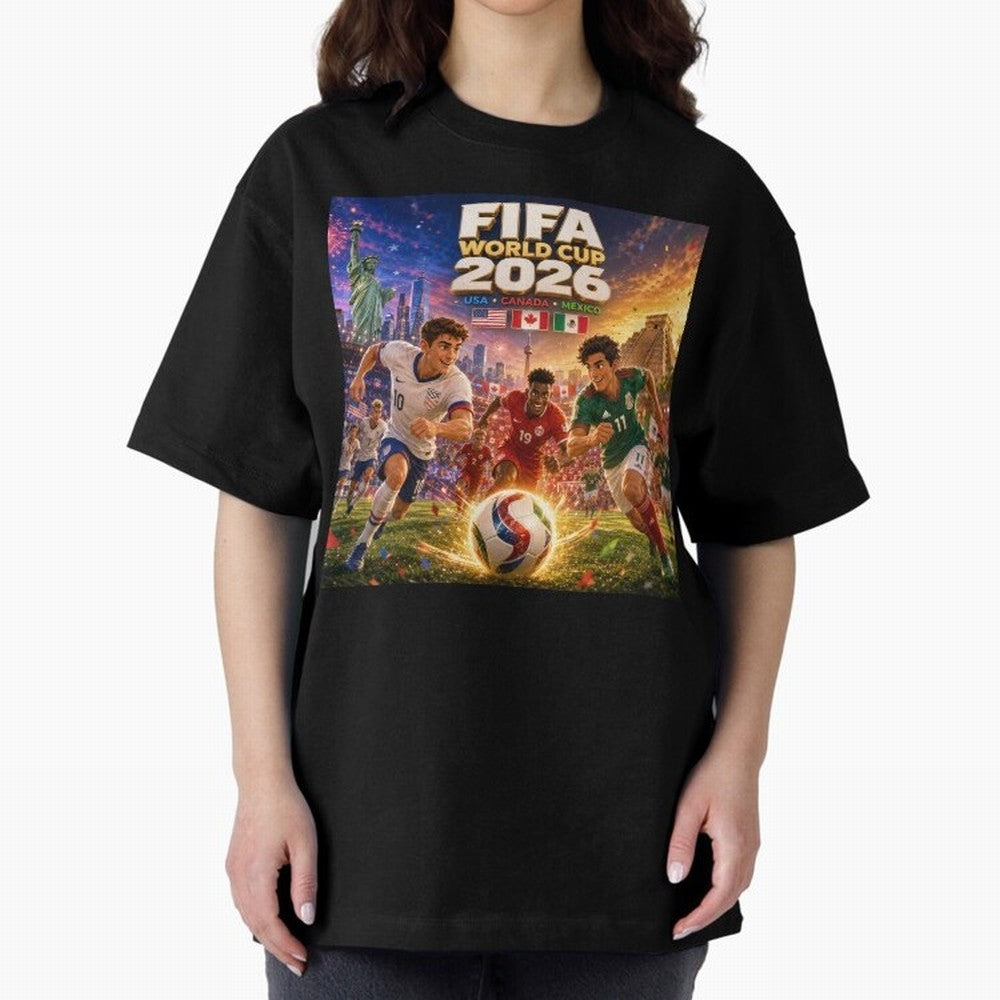 North America Football Festival 2026 #football 2026 Oversized T-Shirt Follow Every Goal of Match Day Hype around FIFA World Cup 2026 Group Stage, CR7, Spain, Game Day Rituals, Football Legends, Country Pride and the Road to the Final; Perfect for