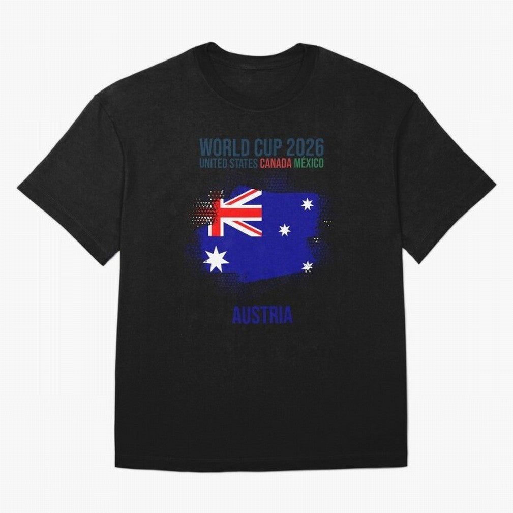 AUSTRIA WORLD CUP 2026 Oversized T-Shirt Share FIFA World Cup 2026 USA Canada Mexico Filled with Haaland and Mbappe, England, France and Netherlands Energy, Championship Spirit, Famous Goals, Roaring Crowds and International Football Unity; Ideal