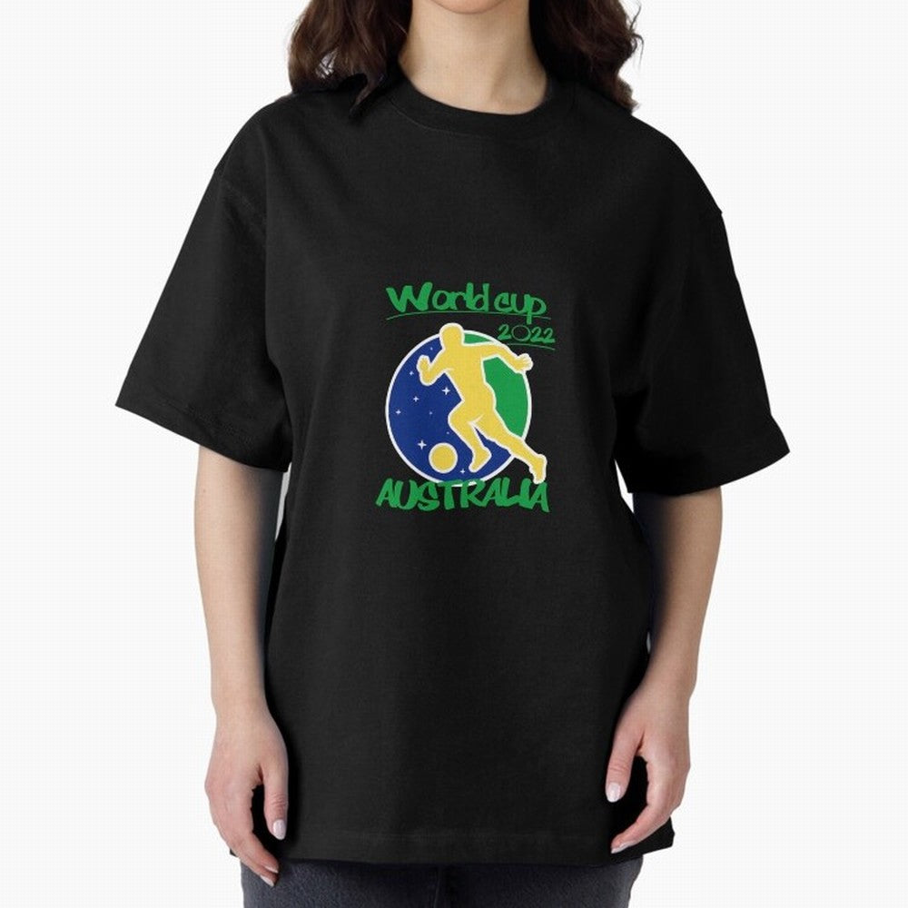 Australia World Cup 2022 Oversized T-Shirt Spotlight FIFA World Cup 2026 USA Canada Mexico Centered on Cristiano Ronaldo, Brazil Energy, Worldwide Fan Energy, Dramatic Goals, Stadium Lights and Championship Celebrations; Great for Supporters Who