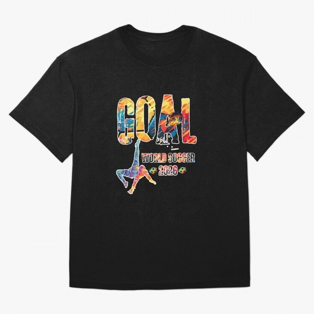 Goal World Soccer Championship 2026 Oversized T-Shirt Celebrate the FIFA World Cup 2026 USA Canada Mexico Journey through Cristiano Ronaldo, Haaland and CR7 Highlights, Brazil, Portugal and Argentina Pride, Championship Spirit, Famous Goals,