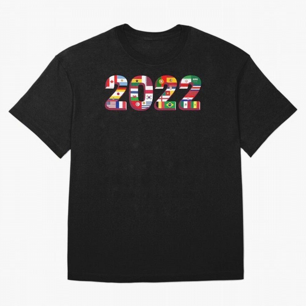 All the 32 Teams that Played in 2022 in Qatar for Football Fans Oversized T-Shirt Show Passion for the Stars of FIFA World Cup 2026 Spirit, Celebrating Argentina, Mbappe, Stadium Memories, Football Loyalty, International Chants and Championship