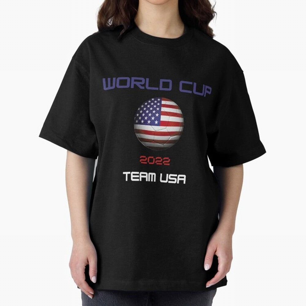 World cup 2022 Team USA Oversized T-Shirt Carry the Dream of FIFA World Cup 2026 Inspired by Haaland and Mbappe, Spain Energy, Football History, Final Match Energy, Crowd Noise and Once in a Lifetime Moments; Great for Watch Parties, Sports Bars,