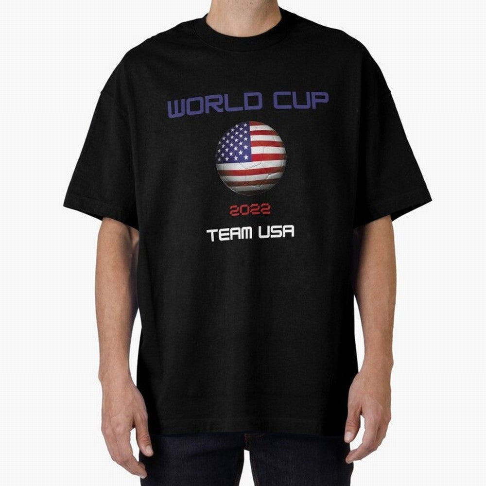 World cup 2022 Team USA Oversized T-Shirt Carry the Dream of FIFA World Cup 2026 Inspired by Haaland and Mbappe, Spain Energy, Football History, Final Match Energy, Crowd Noise and Once in a Lifetime Moments; Great for Watch Parties, Sports Bars,