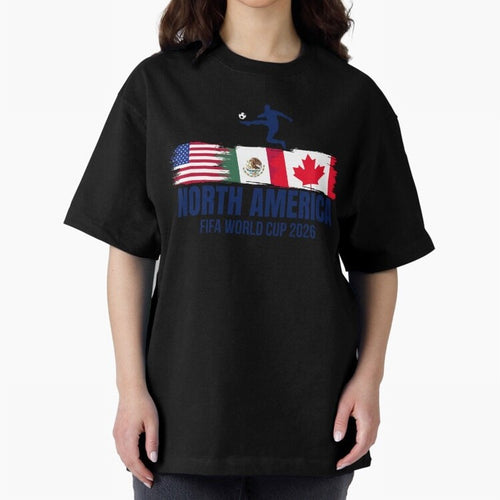 2026 North America Soccer World Tour - USA Mexico Canada Oversized T-Shirt Discover FIFA World Cup 2026 Group Stage for Fans of Mbappe and Portugal, Bringing Champion Mindset, Group Stage Buzz, Knockout Tension and Passionate Fan Culture; Perfect