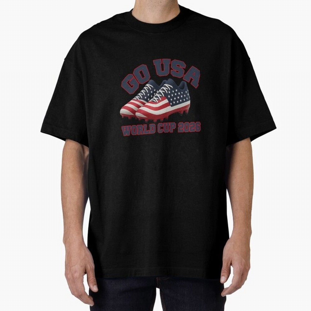 Go Usa. Usa 2026 World Cup 2026 World Cup Soccer Usa Soccer Usa Men Oversized T-Shirt Share the Excitement of FIFA World Cup 2026 USA Canada Mexico Spirit, Featuring Argentina, Cristiano Ronaldo, Fan Favorite Moments, National Team Passion, Big
