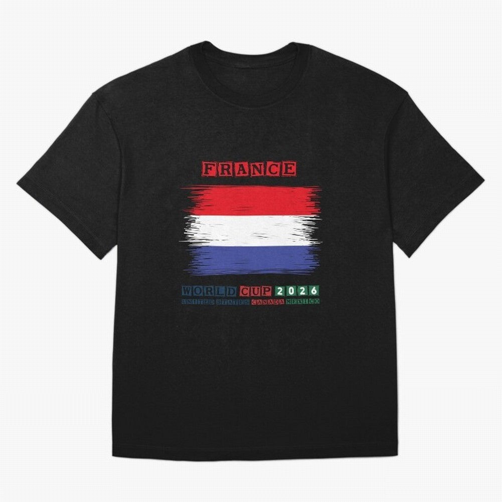FRANCE WORLD CUP 2026 Oversized T-Shirt Celebrate Football Heritage in FIFA World Cup 2026 Spirit, Filled with England, France and Netherlands, Haaland and Mbappe, Vintage Soccer Flavor, Modern Football Stars, National Flags and Final Night