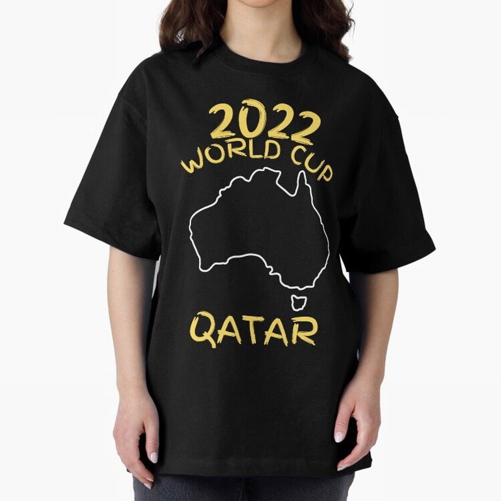 Socceroos World Cup 2022 Qatar Oversized T-Shirt Back the Journey through FIFA World Cup 2026 Group Stage for Fans of Mbappe and Neymar and Germany, Bringing Football Passion, Legendary Performances, Festival Vibes and Supporter Community; Ideal