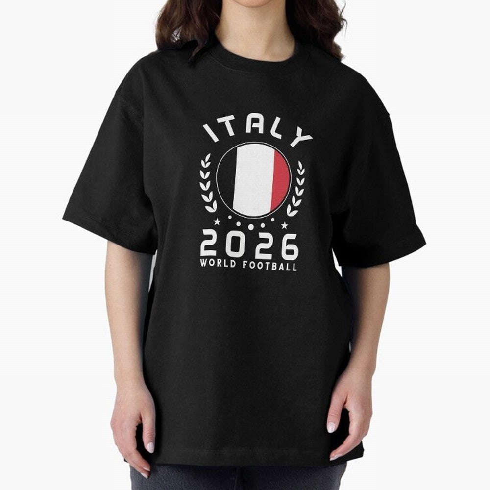 World Cup 2026 Italy Football Fan Italian Supporter T-Shirt_88563599 Oversized T-Shirt Honor the FIFA World Cup 2026 Journey through Haaland and Mbappe Highlights, Brazil, Portugal and Argentina Pride, Vintage Soccer Flavor, Modern Football Stars,