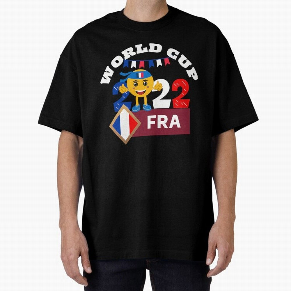 Fifa World Cup 2022. France 2022. Qatar 2022 Oversized T-Shirt Back Your Heroes with Match Day Hype around FIFA World Cup 2026 Group Stage, Messi, CR7 and Mbappe, Brazil, Supporter Pride, Iconic Celebrations, Legendary Names and Global Match Day
