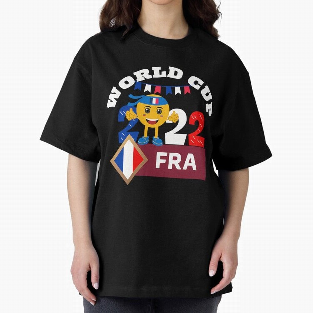 Fifa World Cup 2022. France 2022. Qatar 2022 Oversized T-Shirt Back Your Heroes with Match Day Hype around FIFA World Cup 2026 Group Stage, Messi, CR7 and Mbappe, Brazil, Supporter Pride, Iconic Celebrations, Legendary Names and Global Match Day