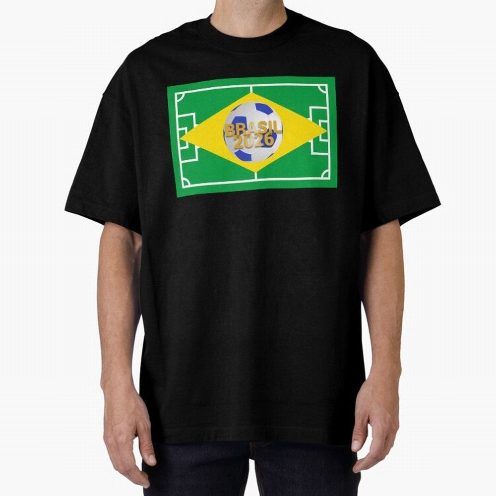Brazil World Cup 2026 Oversized T-Shirt Feel International Energy from Global Football Passion for FIFA World Cup 2026, Highlighting Messi, Neymar and Mbappe, Brazil, Portugal and Argentina, Football Festival Excitement, Trophy Ambitions, Country
